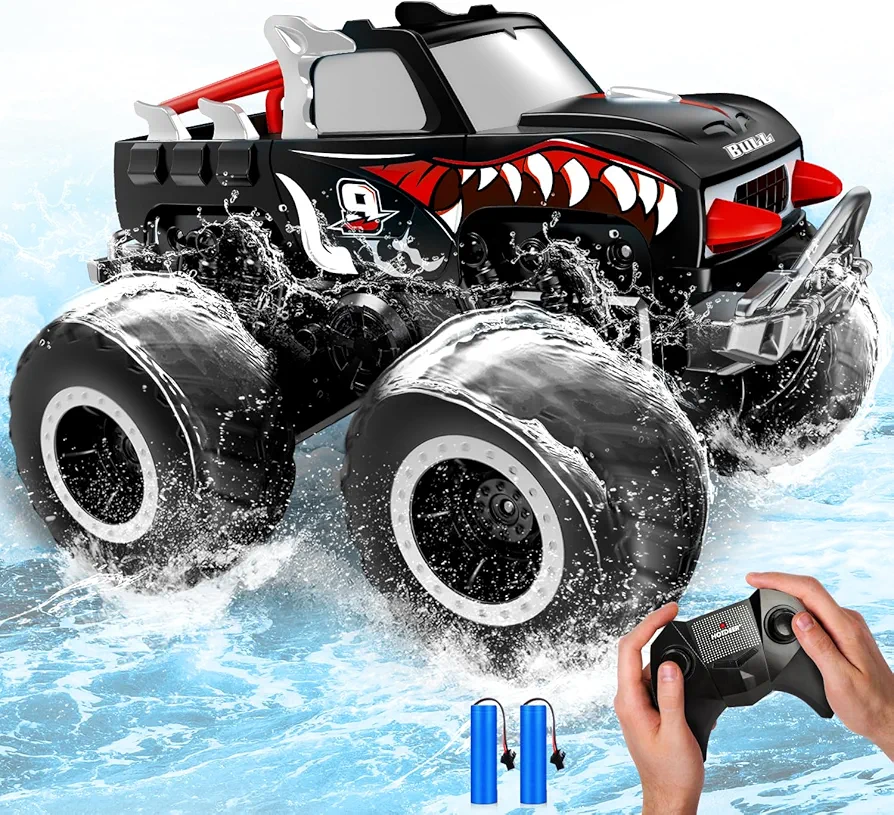 TOY Life RC Truck Remote Control Monster Truck Toys RC Cars Adults Amphibious Remote Control Car Boat 2.4Ghz All Terrain 4WD Off-Road Vehicle Waterproof RC Monster Trucks for Boys Girl Age 6 7 8-12