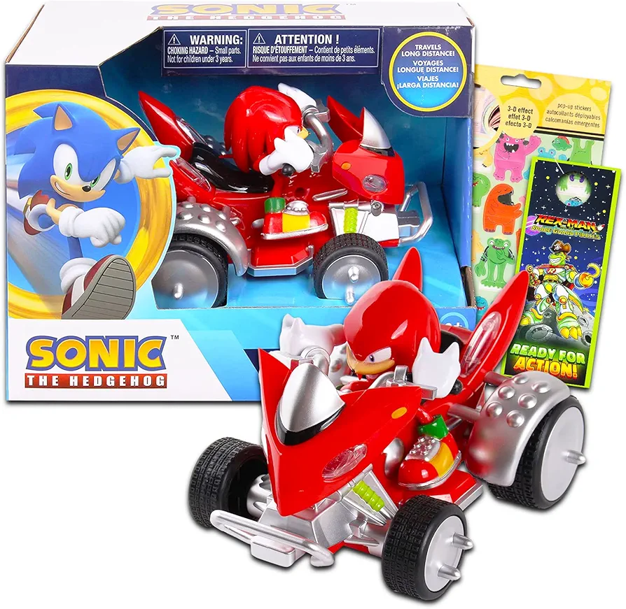 Sonic The Hedgehog Knuckles Toy Race Car Set - Sonic Knuckles Gift Bundle Racecar Plus Stickers sonic racecar set sonic racecar set sonic toys, sonic racecar set, sonic gifts