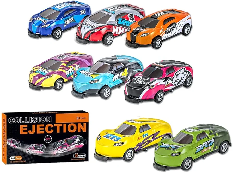 8PCS Stunt Toy Cars, Flips Pull Back Car Die Cast Car Toys for 3-6 Year Old Boys Jumping Flip Stunt Toy Cars Mini Model Cars for Kids Boys