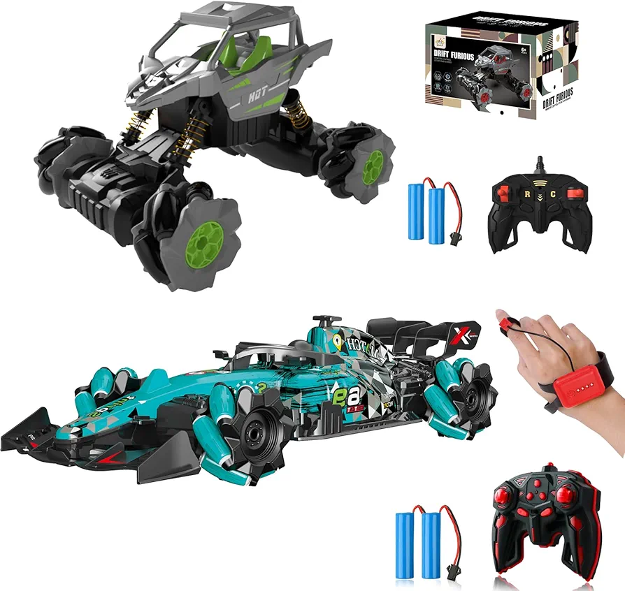 RC Monster Trucks 1/24 RC Stunt Car + F1 Gesture Sensing Remote Control Car 1/14 Boys Girls Gifts Birthday Xmas for 6-12 Year Old