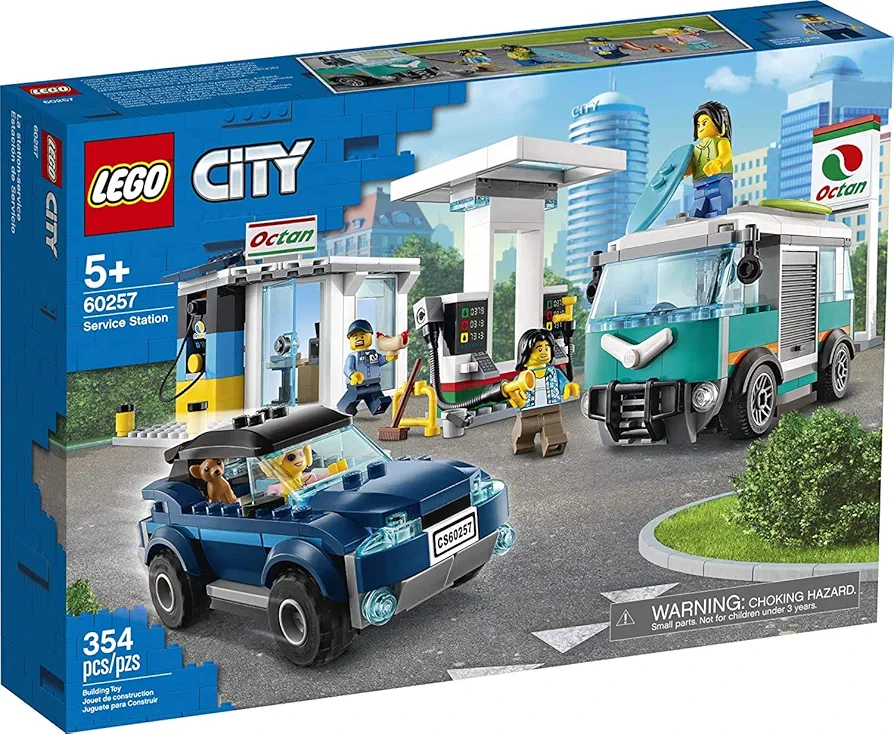 LEGO City Service Station 60257 Pretend Play Toy, Building Sets for Kids, New 2020 (354 Pieces)