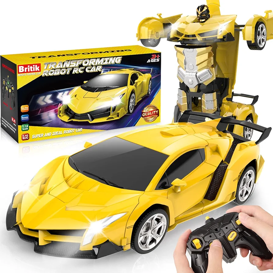 Transform Remote Control Car Toy for Kids 4 5 6 7 8, Remote Control Car for Boys 4-7, Transform Cars for Boys 4-6, Toy Car 5 Year Old Boy, Toys for 3 4 5 6 7 8 9 10 11 12 Years Old Boy