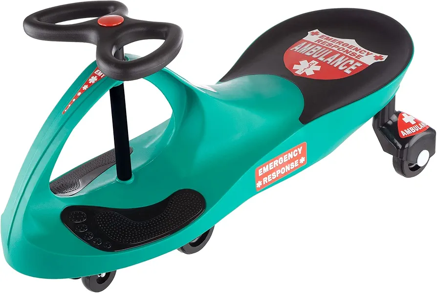 Ambulance Wiggle Car Ride On Toy ? No Batteries, Gears or Pedals ? Twist, Swivel, Go ? Outdoor Ride Ons for Kids 3 Years and Up by Lil? Rider (Green)