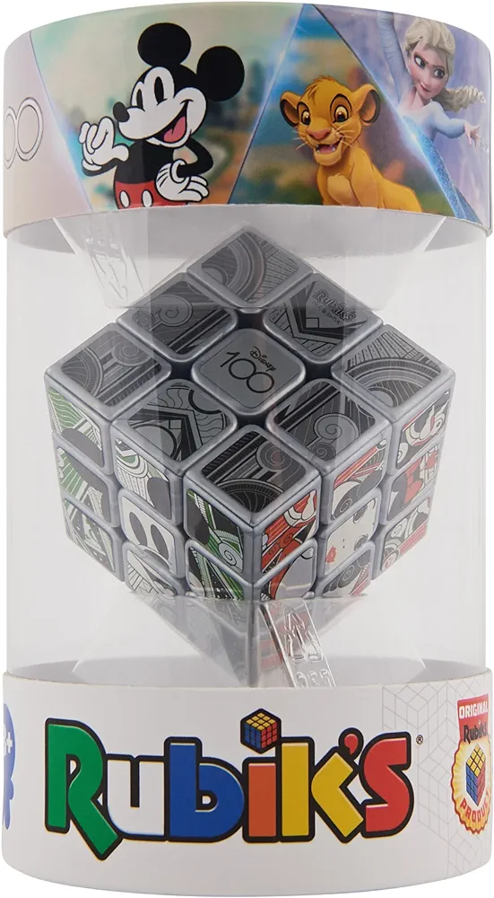 Rubik's Cube, Disney 100th Anniversary Metallic Platinum 3x3 Cube, Fidget Toys Adults, Mickey Mouse Toys, Easter Basket Stuffers, Disney Toys for Adults & Kids Ages 8+