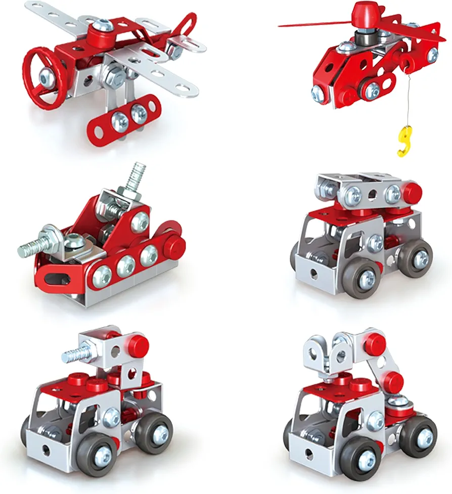 PIRUETA STEM Building Projects Model Firefighter Vehicle Set - 313 Pieces Model Vehicle Toys for Kids Ages 8-12, Assembly Firefighter Truck Toy Gift for Kids Boys 5-8 Years Old