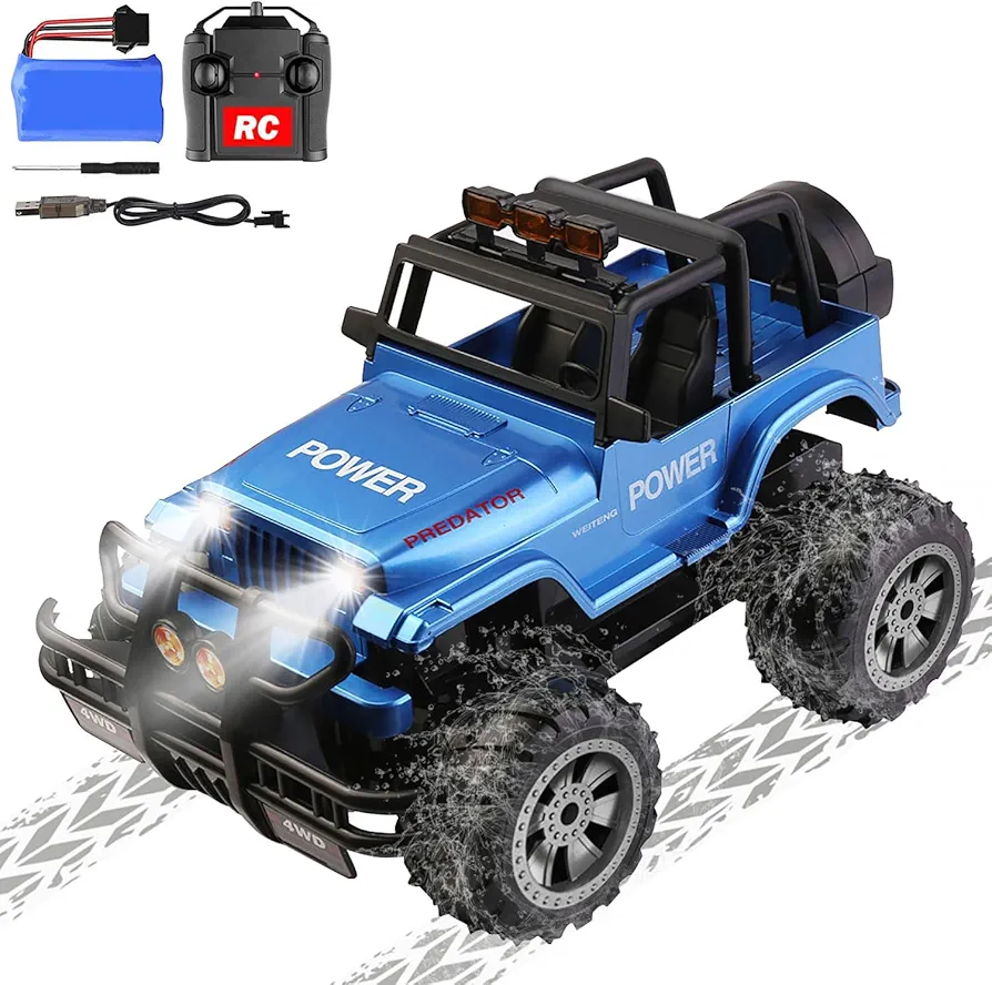 Remote Control Car, 1:16 Scale RC Monster Truck for Boys, 2.4 GHz All Terrain RC Trucks for Boys Girls 4-7 8-12, 25 Km/h Off Road RC Truck, Christmas Birthday Gift for Kids