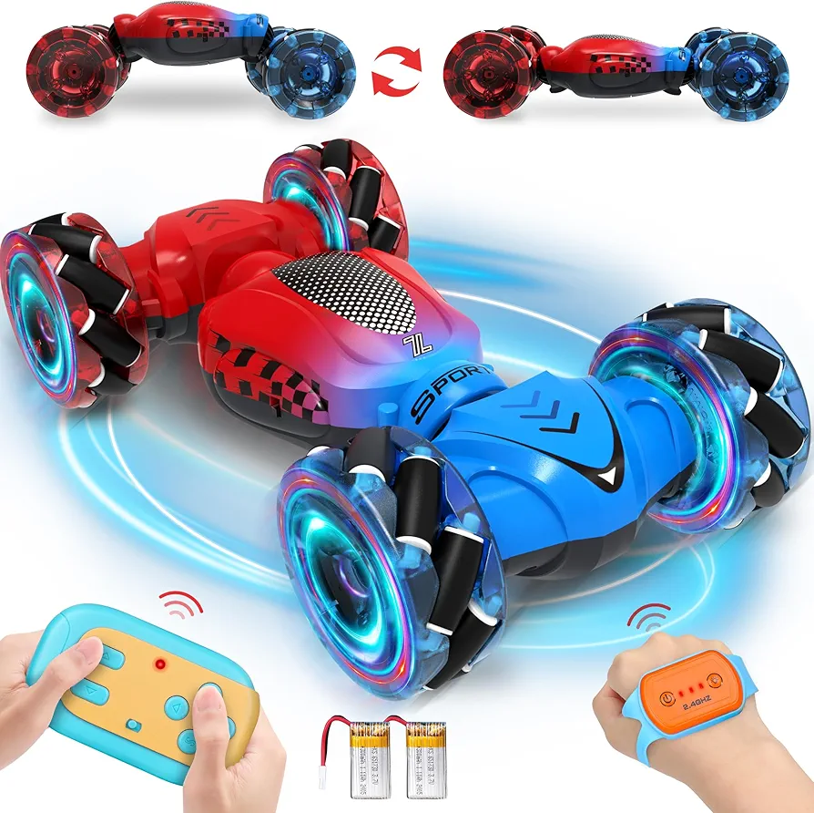 Gesture Sensing RC Stunt Car - Remote Control Car Toy Best Gifts for Kids 6-12 Year Old, 4WD Transform Hand Controlled Car with 360° Rotating, Birthday Gift for Boys and Girls Ages 7 8 9 10 11 yr