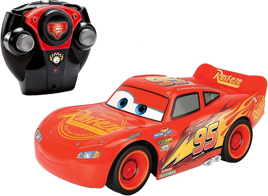 DICKIE TOYS Jada Toys Disney Pixar Cars 1:24 Lightning McQueen RC Remote Control Car 2.4 GHz, Toys for Kids and Adults, Colourful (203084018)