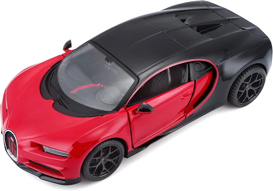 Maisto Bugatti Chiron Sport 16" Red and Black Special Edition 1/24 Diecast Model Car