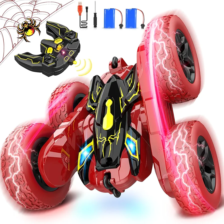 Spider Remote Control Car Toys for Kids RC Cars Toy for 3-12 Year Old Boys Rechargeable 4WD Off-Road Stunt Car with 360° Flips Birthday Gifts for Kid Age 4-6 5-7 8-10 10-12