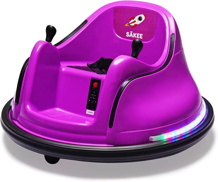 Bumper Car for Kids 12V with Remote Control Flashing Lights Music DIY Stickers for 1.5-6 Years Old Baby Toddlers Electric Ride on Cars Vehicle Toys 66LBS Weight Capacity, Passed ASTM CPSIA CPC Test