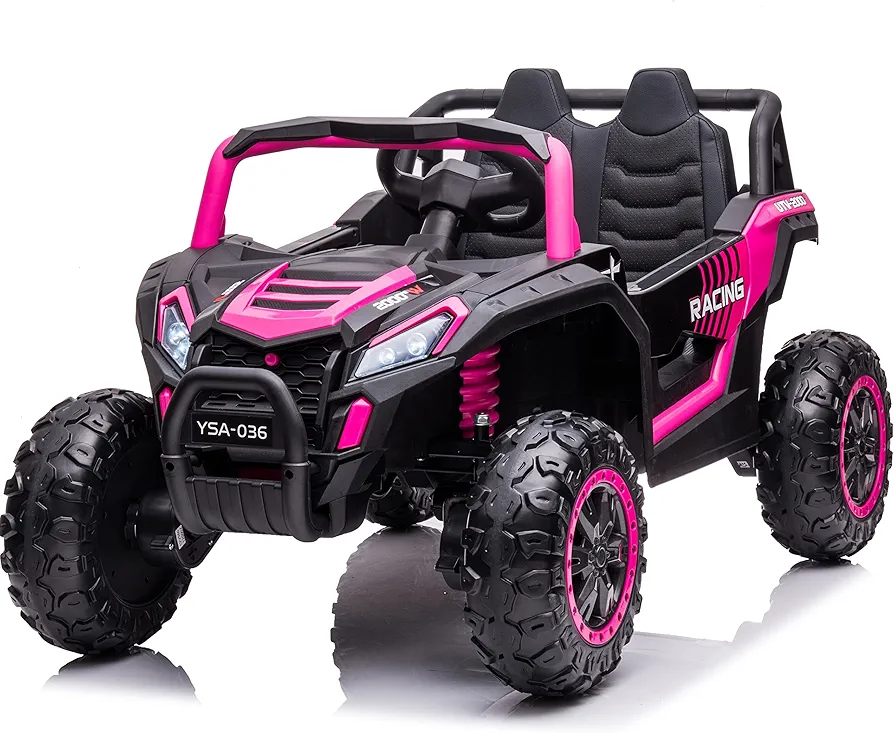 12V Ride on Truck 2-Seater Kids UTV Ride on Car Battery Powered Electric Vehicles with Remote Control,Music,Spring Suspension, Christmas Birthday Gifts for 3+ Boys Girls