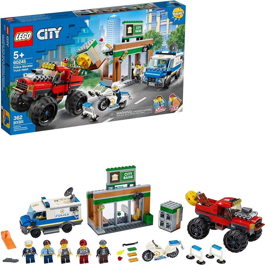 LEGO City Police Monster Truck Heist 60245 Police Toy, Cool Building Set for Kids (362 Pieces)