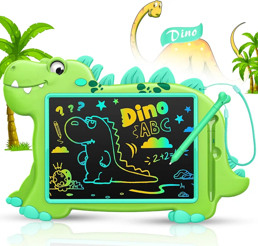 LCD Drawing Writing Tablet,Cute Drawing Pad Doodle Board for Kids Toddler Toys for 2 3 4 5 6 7 8 Year Old Boys Girls,10in Dinosaur Drawing Board Airplane Car Travel Toys Gifts for Birthday Christmas