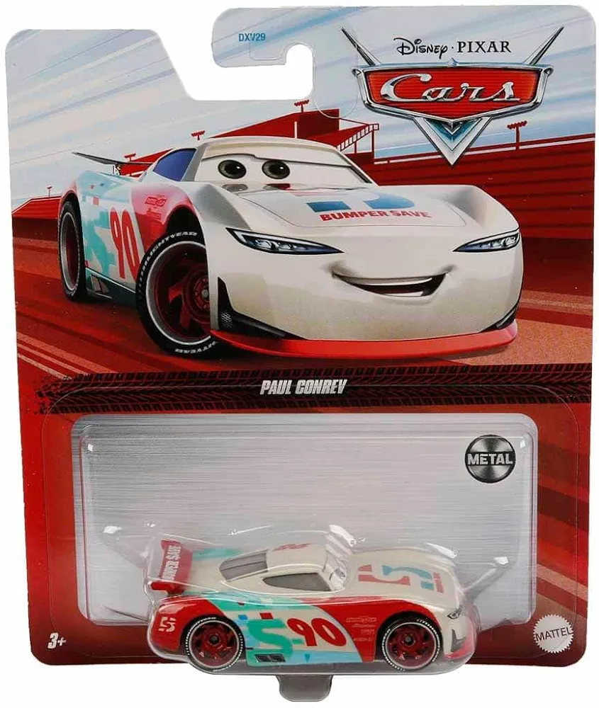 Disney Cars Toys Paul Conrev Die-cast Character Vehicles, Miniature, Collectible Racecar Automobile Toys Based on Cars Movies, for Kids Age 3 and Older