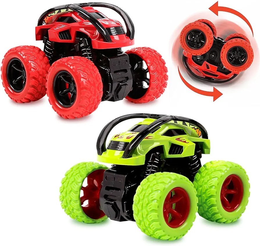 YINSHENG Car Toys for 2 3 4 5 Year Old Boys Gifts, Pull Back Cars Toys Monster Trucks for Toddler Boys Toys Age 2-6, 360°Rotating Cars Toys for 3-6 Year Old Boys Girls Kids Birthday Gifts