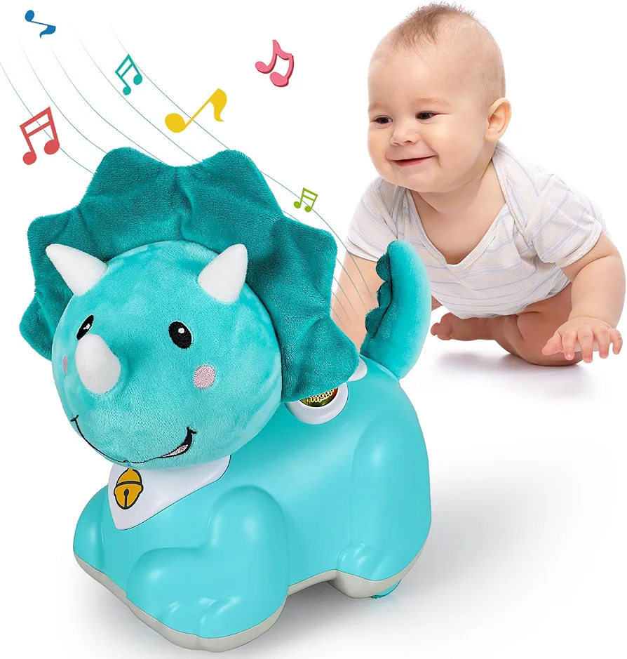 iPlay, iLearn Baby Toys 6-12 Months, Crawling Toys for 6-9 Month Boys, Infant Tumny Time for 12-18 Month, Dinosaur Musical Light Toy for Ages 0-2, Toddler Toy Age 1-2, 1 Year Old Boy 1st Birthday Gift