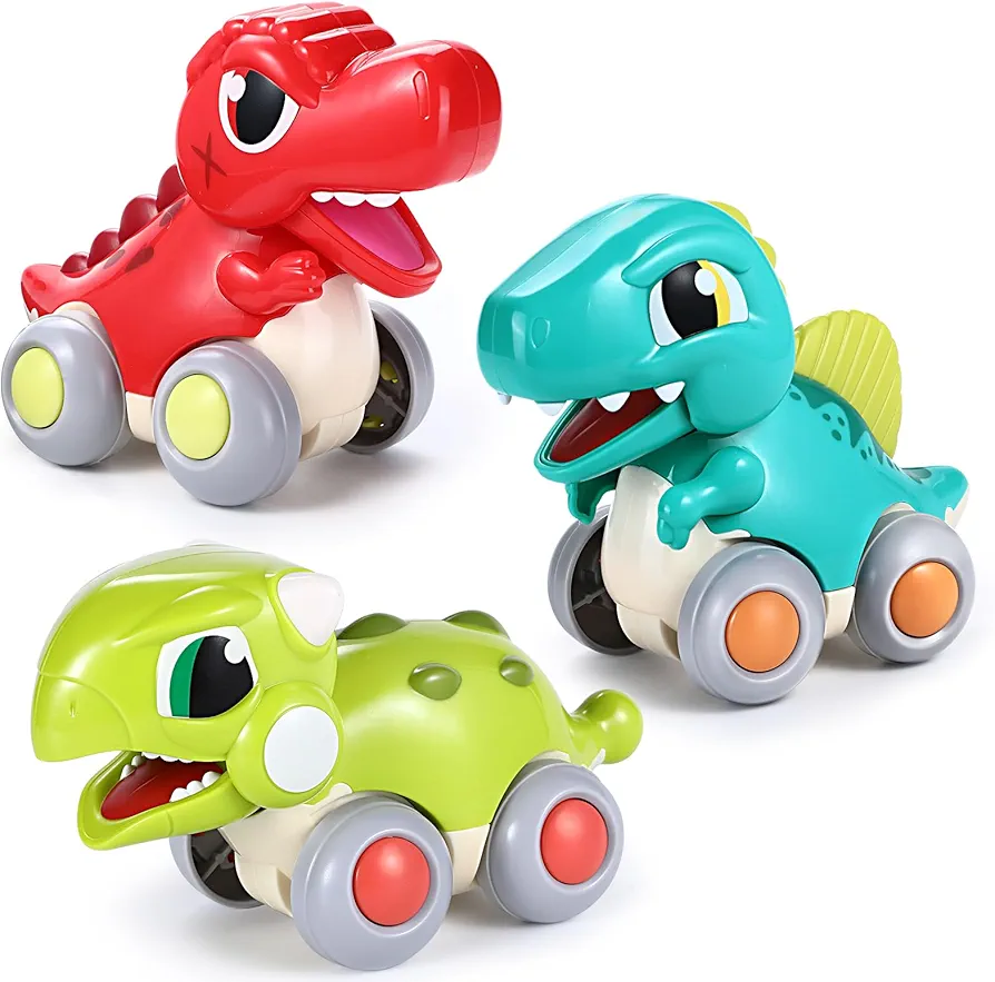 7pcs Dinosaur Car Toys for 1 2 3 Year Old Boy Girl Gifts for Easter Birthday Treat