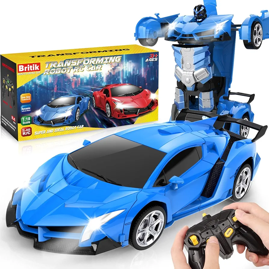 Transform Remote Control Car Toy for Kids 4 5 6 7 8, Remote Control Car for Boys 4-7, Transform Cars for Boys 4-6, Toy Car 5 Year Old Boy, Toys for 3 4 5 6 7 8 9 10 11 12 Years Old Boy