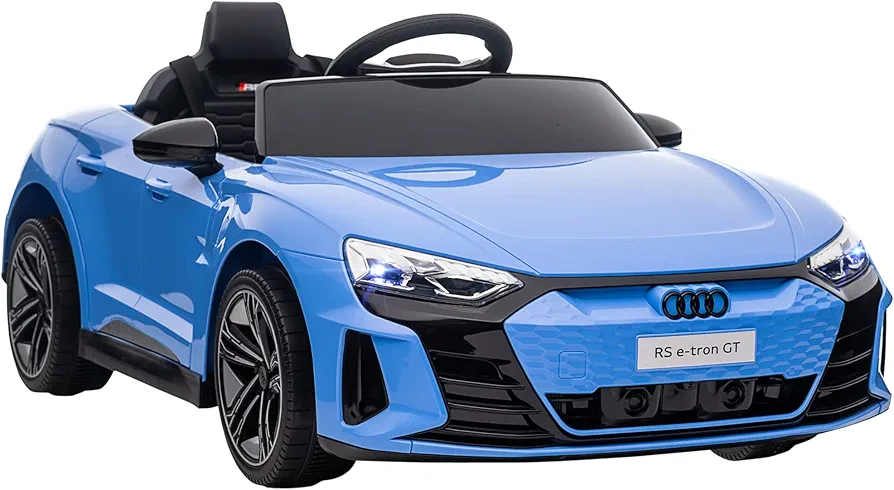 Aosom Kids Ride on Car, 12V Licensed Audi RS E-tron GT 3.1 MPH Electric Car for Kids, Ride-on Toy for Boys and Girls with Remote Control, 4 Wheels with Suspension, Horn, Music, Lights, Blue