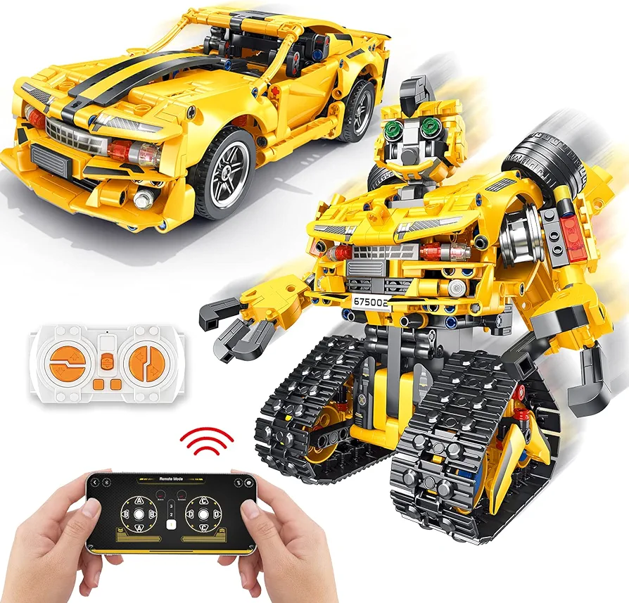 2-in-1 Build a Robot Kit,901 Pieces Remote & APP Controlled Robot or Race Car,Robotic Building Blocks Toys STEM Projects for Kids Ages 8 9 10 11 12 13 14,Chirstmas Birthday Gift for Boys