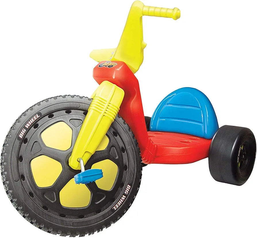 The Original Big Wheel,Blue-Yellow-Red, Giant 16' Wheel Ride On Tricycle,3 Position Seat - Trike, Kid Powered Pedal Bike,50th Year, Sit Down Riding Around Outdoor Toy, Ages 3-8 (19053)