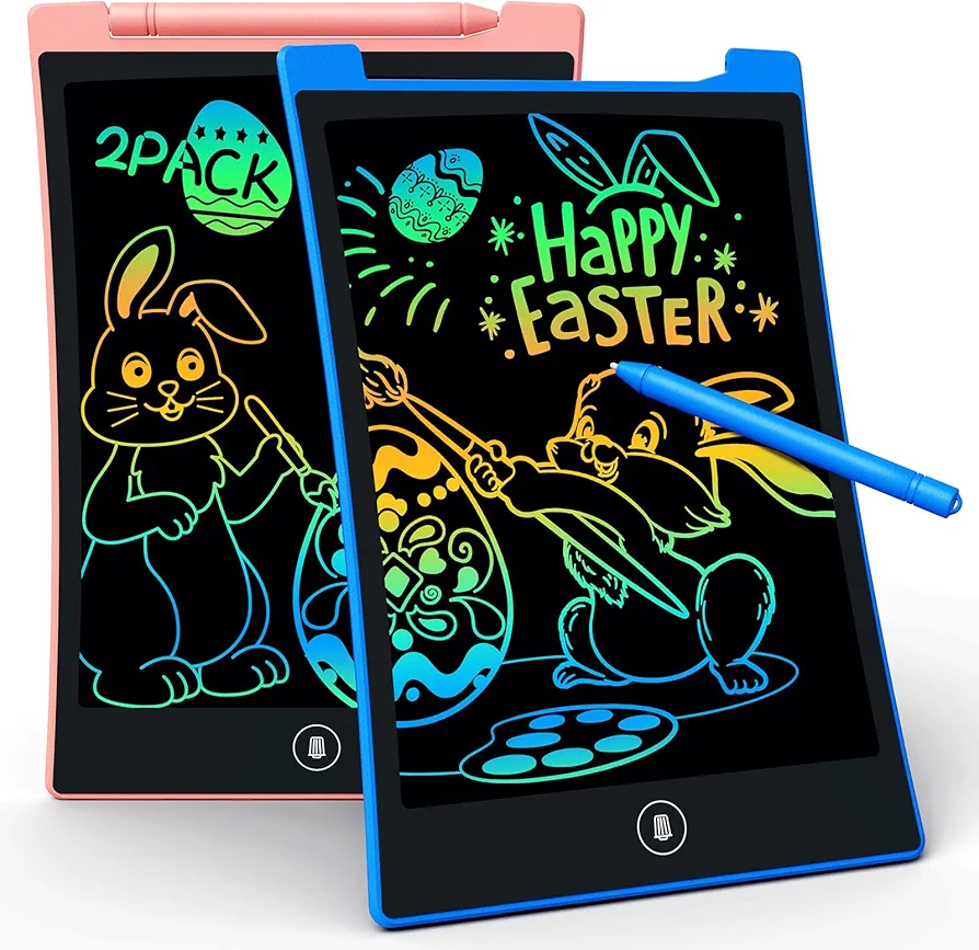 KOKODI Kids Toys 2 Pack LCD Writing Tablet, Colorful Toddler Drawing Pad Doodle Board Erasable, Educational Learning Toys Birthday Gifts for Boys Girls Age 3 4 5 6 7 8 (Blue & Pink)