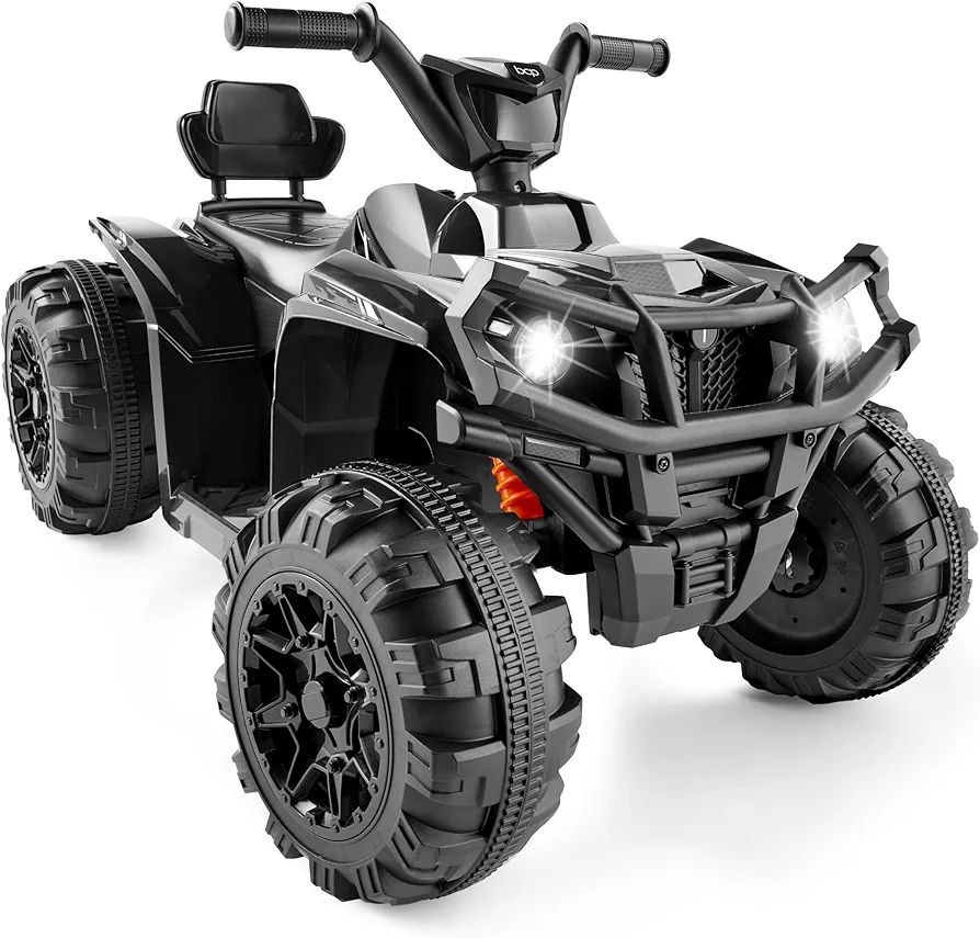 Best Choice Products 12V Kids Ride-On Electric ATV, 4-Wheeler Quad Car Toy w/Bluetooth Audio, 2.4mph Max Speed, Treaded Tires, LED Headlights, Radio - Black