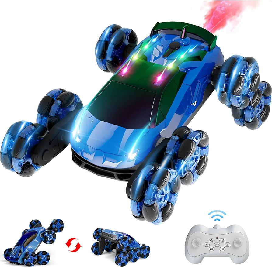 8WD Remote Control Car, 2.4Ghz RC Cars with Spray & Cool Light, Kids Toys Electroplating Process Transform Drift Climbing Car, Boys Toys for Age 4-6 7 8-13 Year Old, Best Gift for Boys Girls…