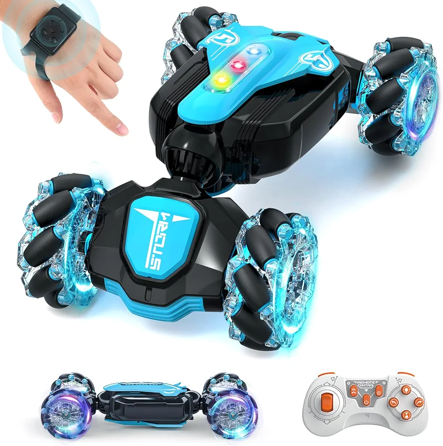 Gesture Sensing RC Stunt Car Remote Control Car 360° Rotating 4WD 2.4Ghz RC Cars Transform Car Toys for Boys 4-7 Birthday Present for Age 8-12