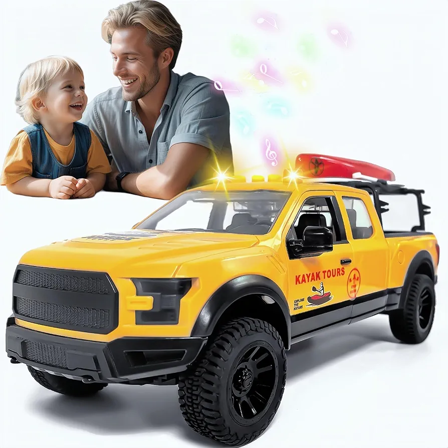 Big Truck Toys for Boys Ages 3+, F150 Raptor Toy Pickup Truck with Light and Music, Perfect for Boys 4-8 Years Old.