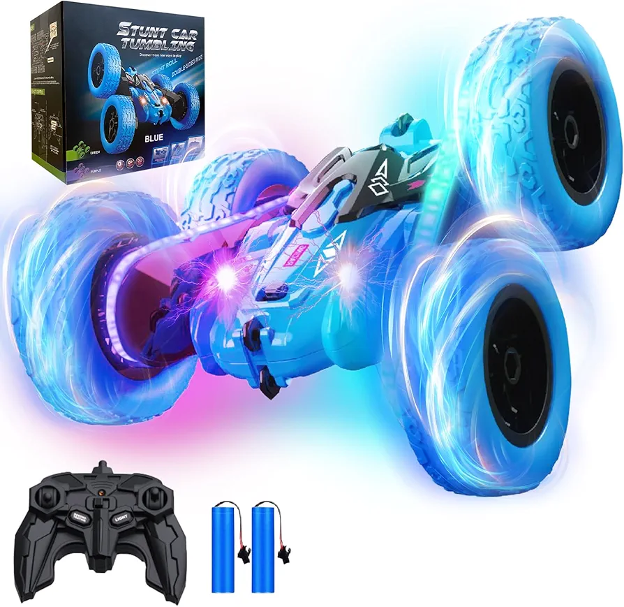 Remote Control Car for Boys 4-7 Remote Control Car RC Stunt Car Remote Control Cars Remote Control Toys for Boy & Girl Double Sided 360° Rotating Cars Birthday for Kids