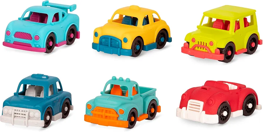 B. toys- Happy Cruisers- Mini Vehicles – Sports, Police, Pickup, Roadster, Taxi, 4x4 – Classic Toys for Toddlers, Kids – 1 Year + , 6 Count ( Pack of 1)