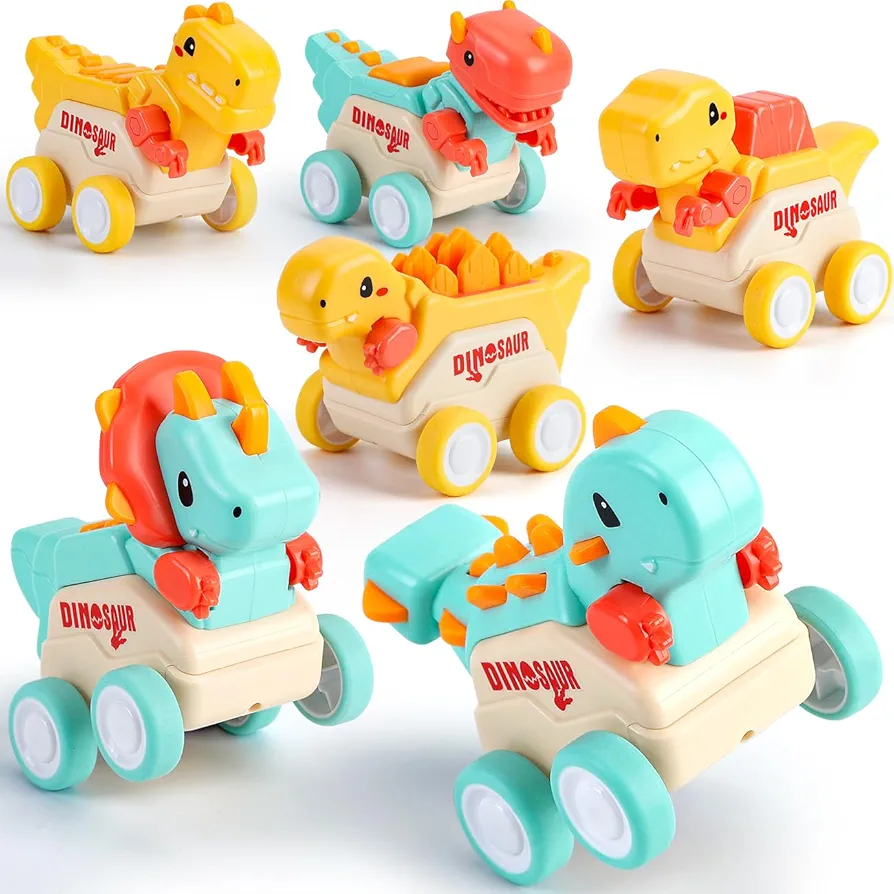 Toys for 1 2 3 Year Old Boy,6 PCS Dinosaur Toys Pull Back Cars for Toddlers 1-3,1 2 3 Year Old Boy Toys Gifts,Toddler Toys Age 1-2-3,Baby Toys 12-18-36 Months