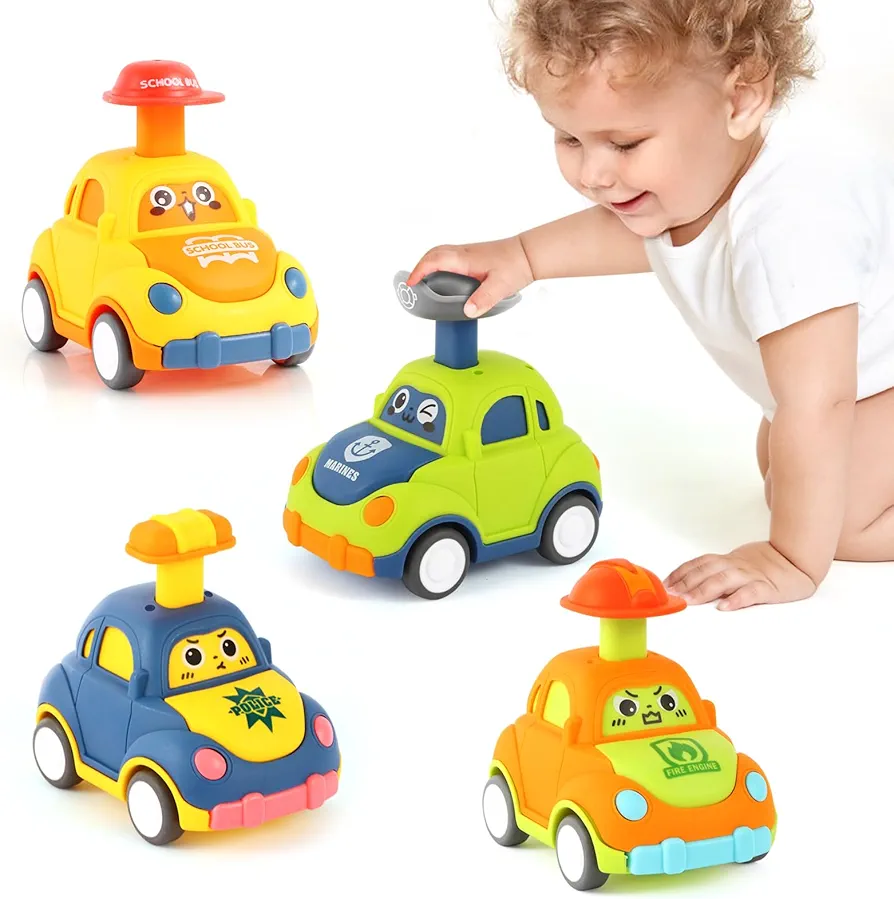 Car Toys for Toddlers 1-3 One Year Old Boy Birthday Gift for Boys Girls Pull Back City Vehicle Toys Party Favors for Kids