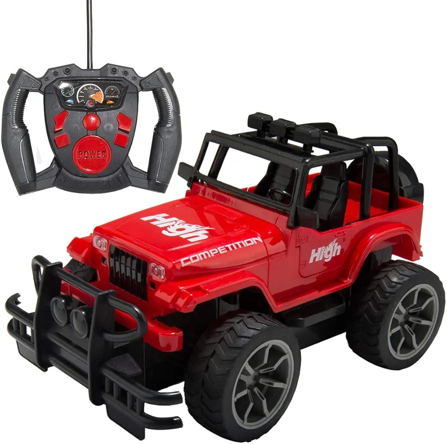 Remote Control Truck All Terrain with LED Headlight Kids RC Toy Car Birthday