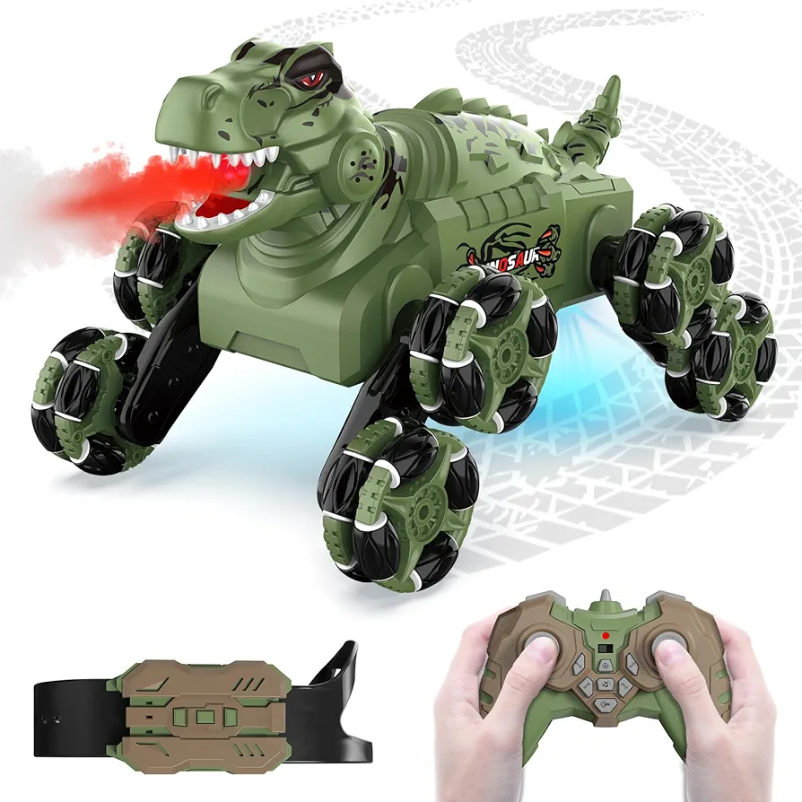 Dinosaur Remote Control Car, 8WD Gesture Sensing RC Stunt Cars for Boys Toys Ages 6-13 Years Old, Dinosaur Toys for Kids Birthday Gift, RC Off Road Car for Boys Girls Toy Gifts