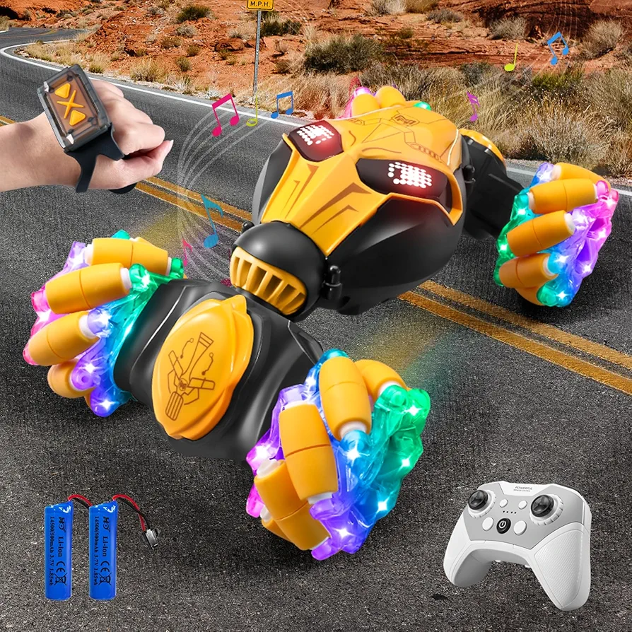 RC Cars Gesture Sensing Stunt Car for Boys 6-12 Year Old 360° Rotating 4WD Remote Control Car Hand Controlled RC Car Vehicles for Kids Age 7 8 9 10 11 yr