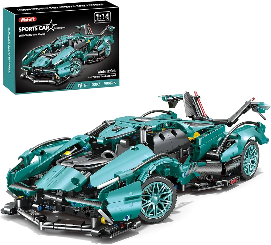 999 Piece Sports Car Building Blocks Toys Boys or Adults Kits, 1:14 Race Car Model Building Set, Adult Collectible Model Cars Set to Build, STEM Super Cars Sets for Boys Girls Age 6-12, 8-14