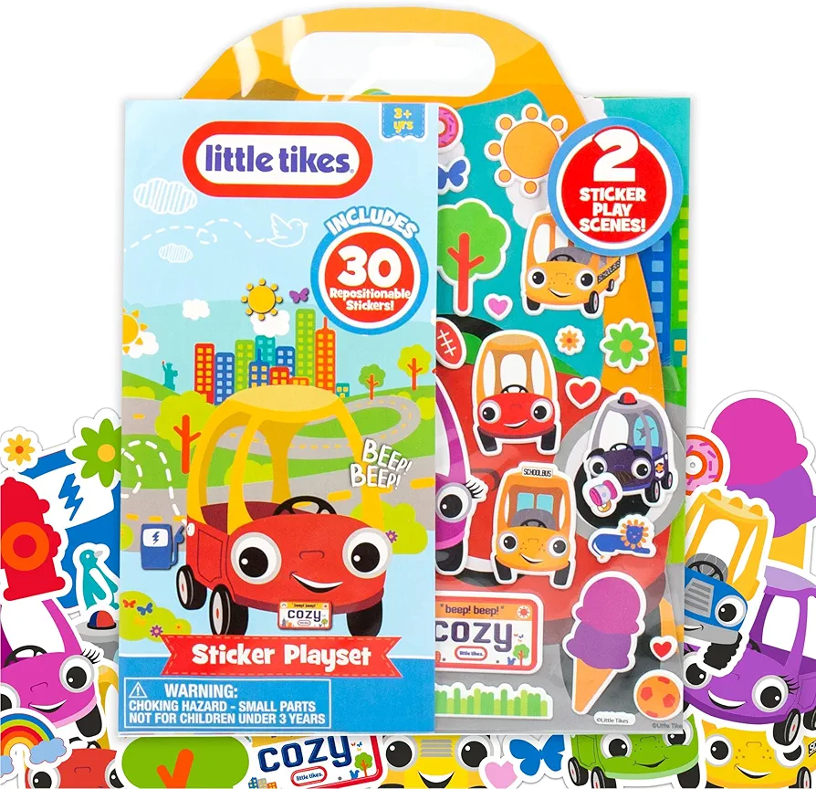 Repositionable Little Tikes Sticker Playset – Car & Truck Stickers for Kids Ages 3+