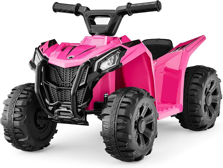 Best Choice Products 6V Kids Ride On Toy, 4-Wheeler Quad ATV Play Car w/ 1.8MPH Max Speed, Treaded Tires, Rubber Handles, Push-Button Accelerator - Hot Pink