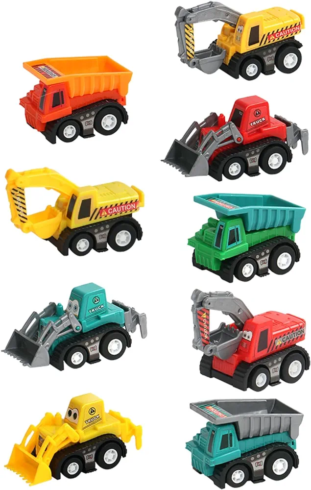 Fajiabao Construction Toy Cars for 3 4 5 Year Old Boys Toddler Toys Mini Pull Back Vehicles Small Truck Excavator Sand Toys Toddler Party Favors Kids Birthday Gift Classroom Prize(Color Random)