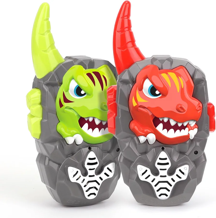 2 Pack Dinosaur Walkie Talkies for Kids, Half a Mile Wide Range Indoor and Outdoor Boys Toys for Age 3-5 Years Old