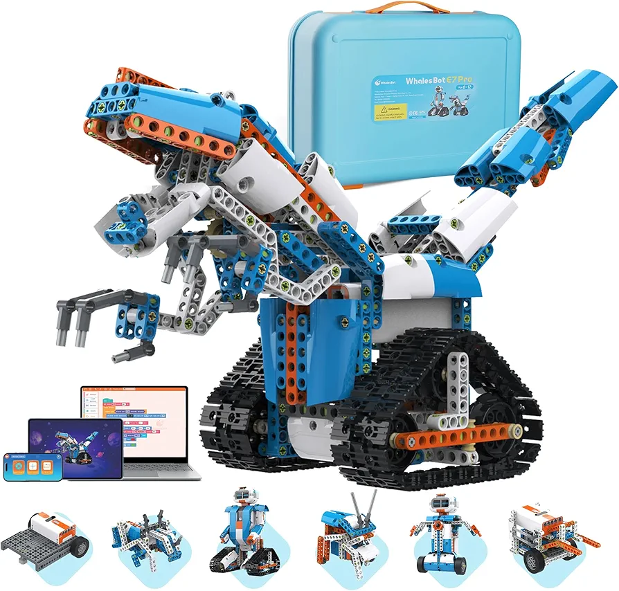 E7 Pro Coding Robot for Kids 8+ Years, Scratch Coding Support Controller | STEM Toys Education of Programming | APP 3D Model Resource & Story Tutorial for Boys and Girls