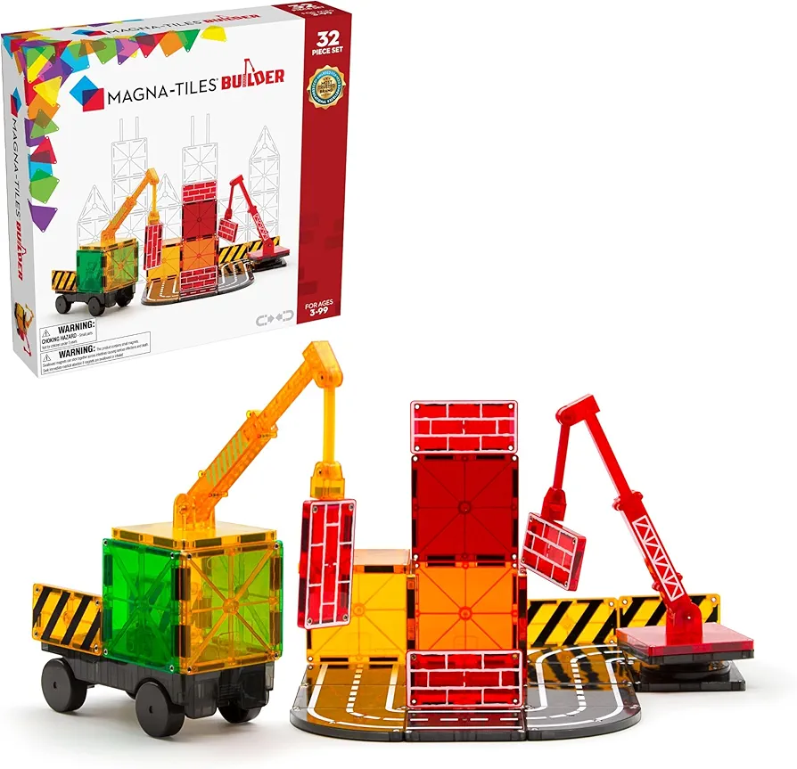 MAGNA-TILES Builder 32-Piece Magnetic Construction Set, The ORIGINAL Magnetic Building Brand