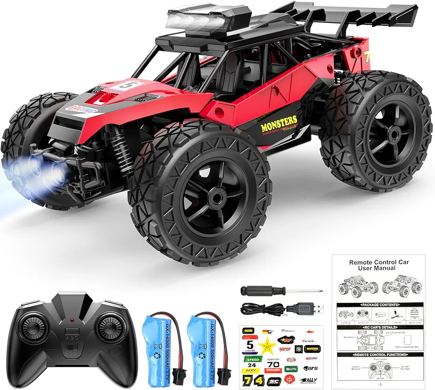 Remote Control Car for Boys Age 6 7 8 9 10 11 12 - Beginners Rc Cars 2WD All Terrains Off Road Remote Control Truck RC Racing Car for Boys Girls Kids