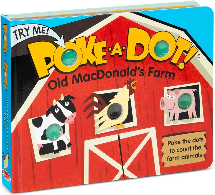 Melissa & Doug Children's Book - Poke-a-Dot: Old MacDonald’s Farm (Board Book with Buttons to Pop) - FSC Certified