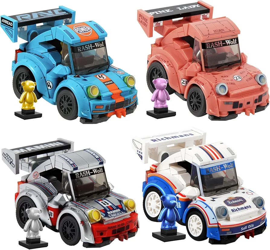 Race Car Building Blocks Sets for Adults Boys Girls 6 7 8 9 10 11 12 13 14 Years Old with Bear Driver, Kids STEM Cars Toys Cars Building Toys, Christmas Birthday Gifts for Kids Children Teen