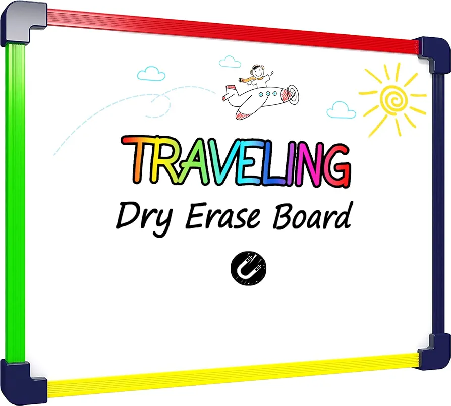 Travel Size Art Coloring White Board for Kids 9”x12” Car Airplane Travel Essentials Kids Travel Accessories Travel Games for Kids Travel Toys for toddlers 1-3 Plane Travel Games for Kids Ages 4-8 & Up