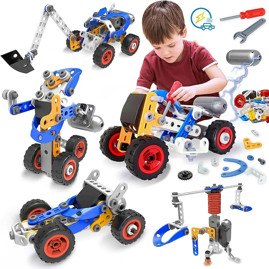 HISTOYE Building Toys for Kids Age 4-8 Erector Sets for Boys Age 6-8-12 Stem Toys for 5+ Year Old Boys Robot Building Kit for Kids DIY Building Blocks Construction Toys Gifts for 4 5 6 7 8+ Years Old